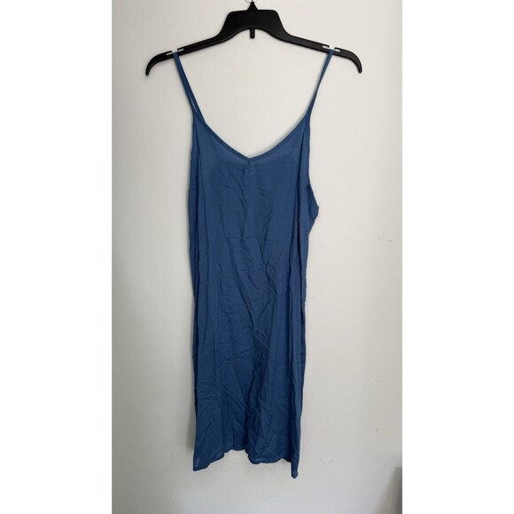 Sundance Elderflower Linen Blend Tiered Dress Size M Blue Long Sleeve Tie Belt - Picture 14 of 16